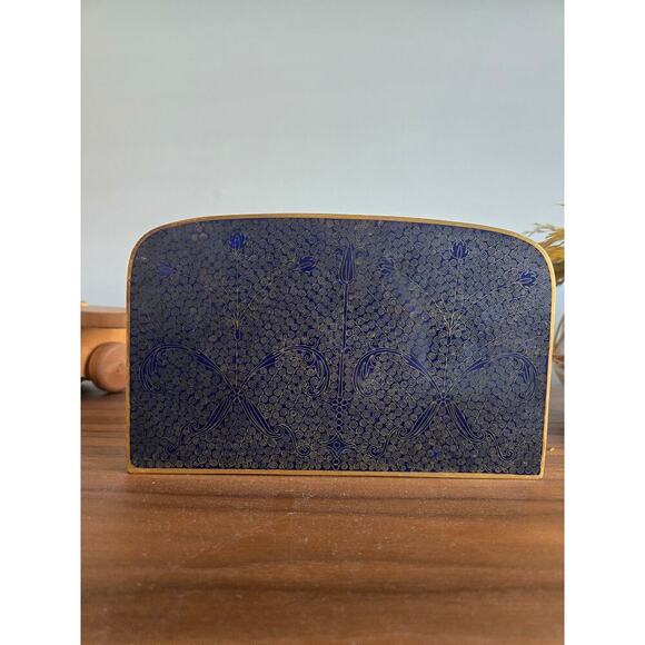 Vintage Mid Century Italian Brass Embossed Desk Letter Holder - Picture 6 of 8